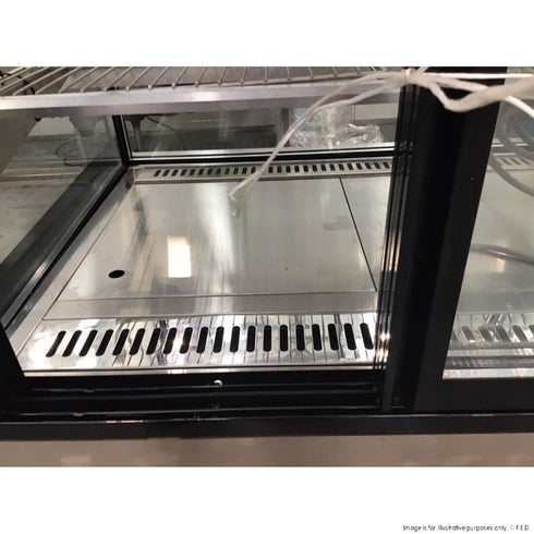 2NDs: Bonvue Black Trim Square Glass Cake Display 2 Shelves SSU90-2XB-NSW1846
